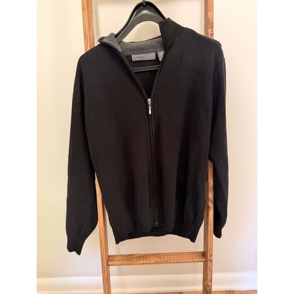 Oscar De La Renta Zip Up Casual Jacket